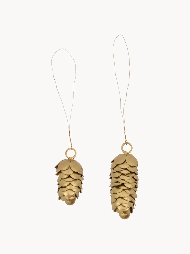 Handgemaakte kerstornamenten Cone, 2-delig by House Doctor – product photo