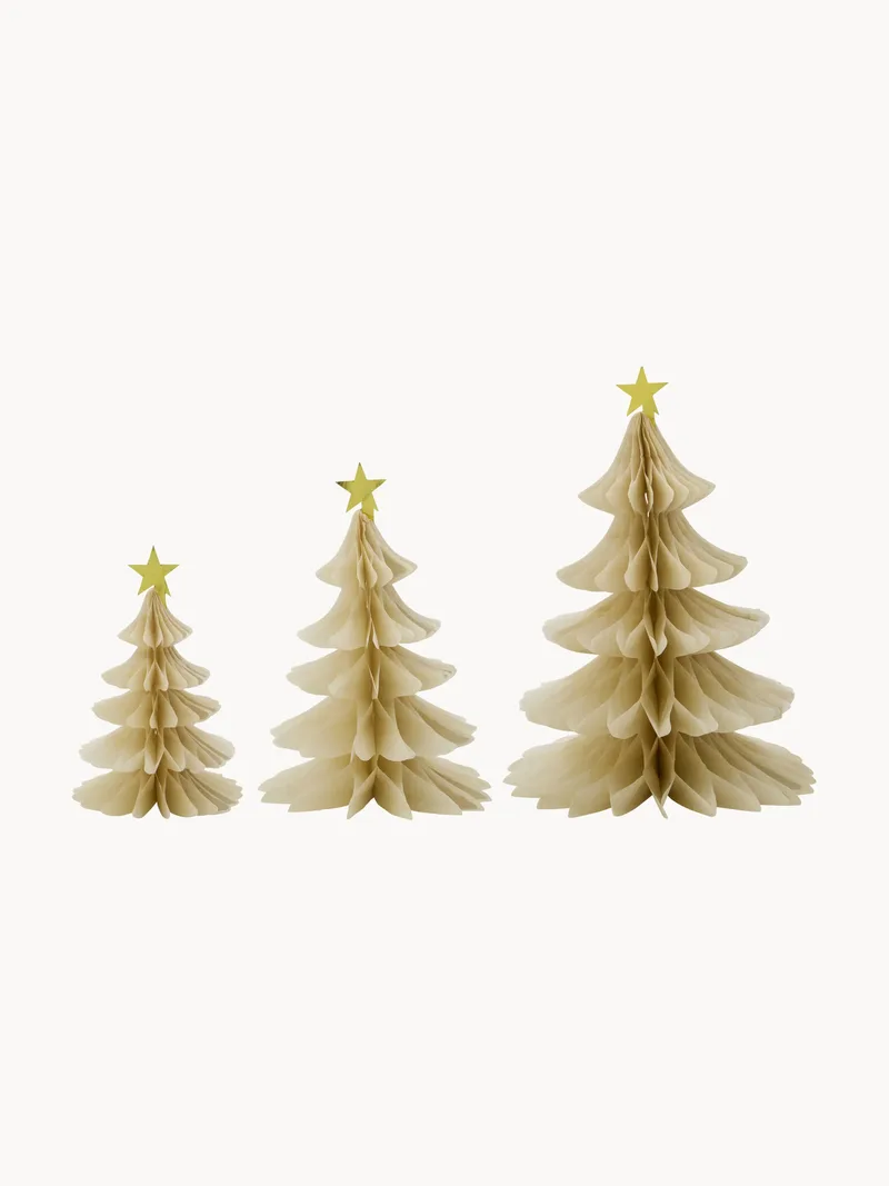 Handgemaakte kerstornamenten Tree, 3-delig van House Doctor – productfoto