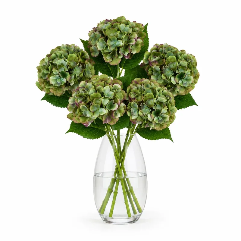 HDHydrangea Hortensia kunstbloem kunstboeket – 5 stuks van House Doctor in Groen – productfoto