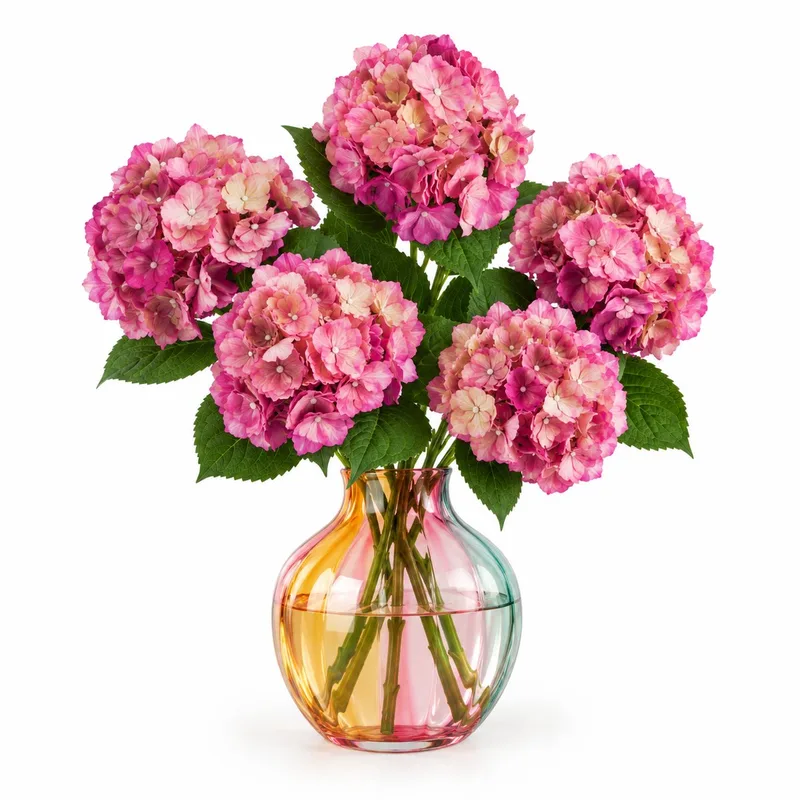 HDHydrangea Hortensia kunstbloem kunstboeket – 5 stuks van House Doctor in Rood – productfoto