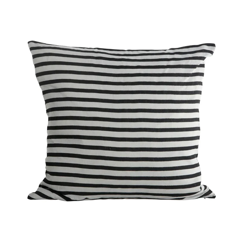 House Doctor Kissenbezug Stripes Schwarz-grau de House Doctor – photo du produit