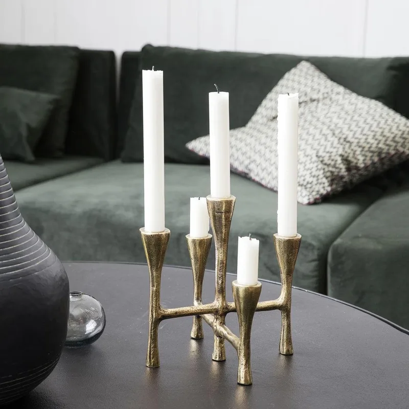 "Kandelaar Tristy" vierkant by House Doctor in Brass – product photo
