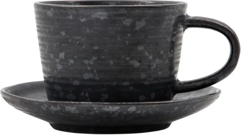 Kop en schotel zwart 13cm by House Doctor in [gid://shopify/Metaobject/303110226255] – product photo