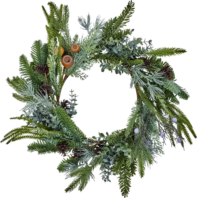Kunstkrans Deco groen – Ø 53 cm by House Doctor in [gid://shopify/Metaobject/303100625231] – product photo