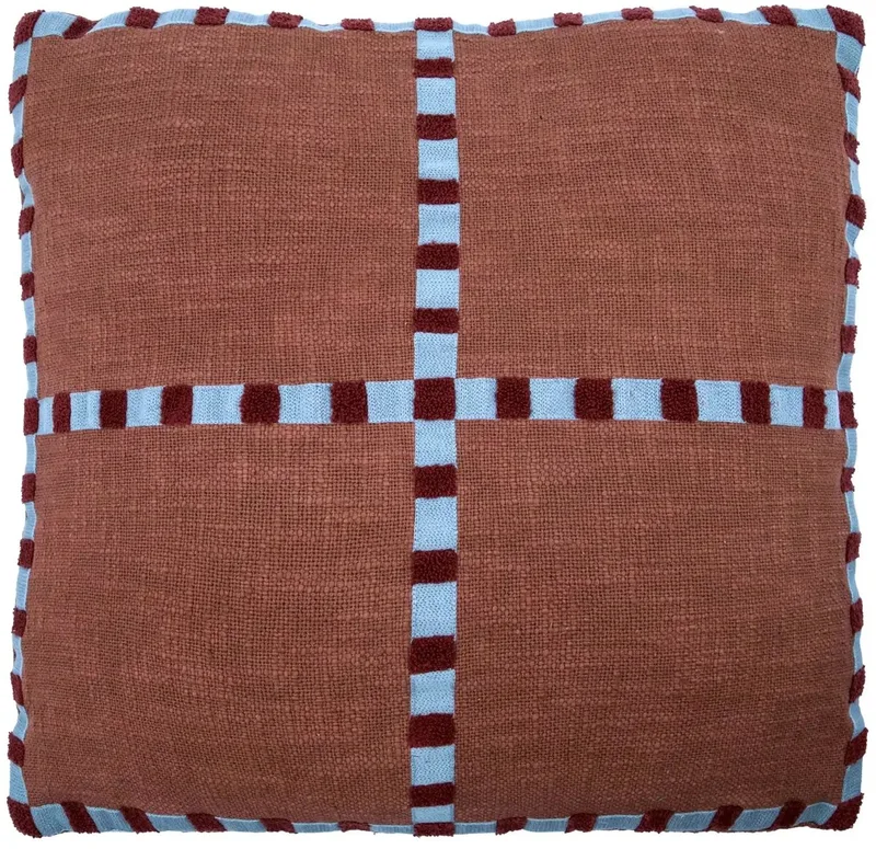 Kussenhoes Cross Bruin 50x50cm by House Doctor in [gid://shopify/Metaobject/307221758287] – product photo