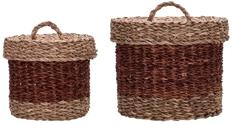 Manden Rangi Bruin 18cm - Set van 2 by House Doctor in [gid://shopify/Metaobject/307221758287] – product photo