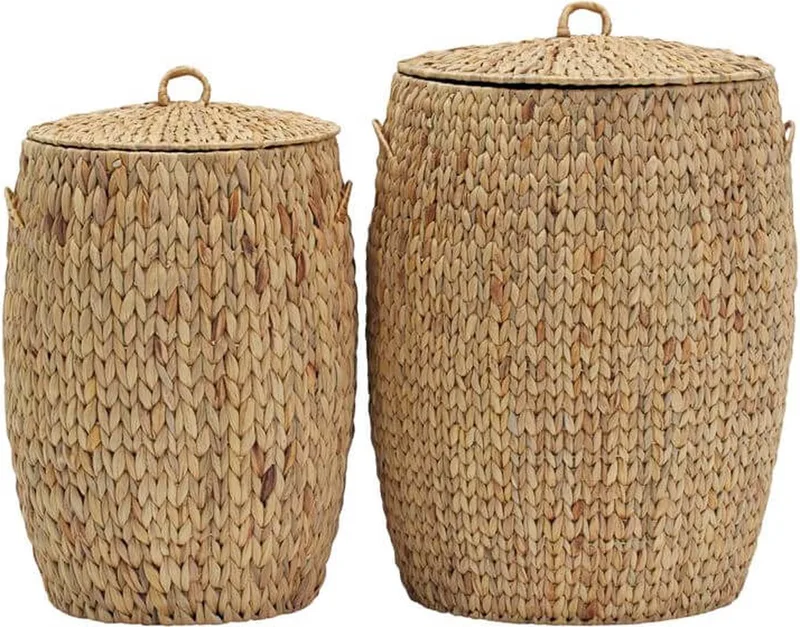 Manden Set Laun met deksel 2 stuks Naturel by House Doctor in Bruin – product photo