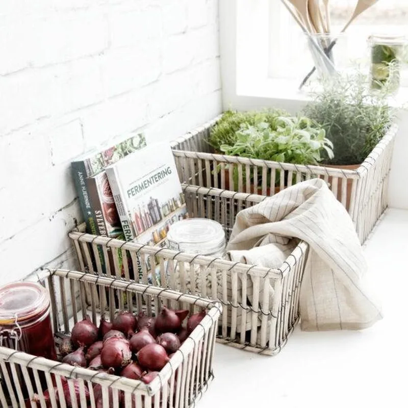 Mandenset - House Doctor design - Nest 3 bamboe-manden by House Doctor in Grijzig hout – product photo