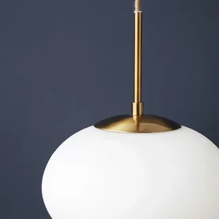Opaal Hanglamp Ø30cm Wit/Geel Koper fra House Doctor – produktbillede 2 af 3