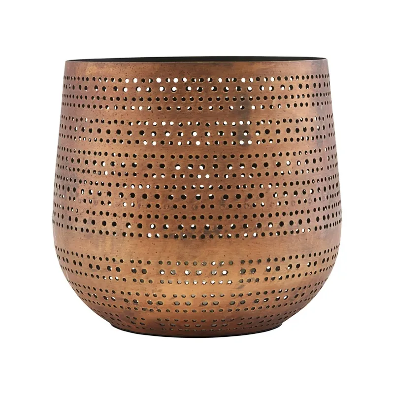 Perfo Windlicht Ø18x16,5 cm Golden by House Doctor – product photo