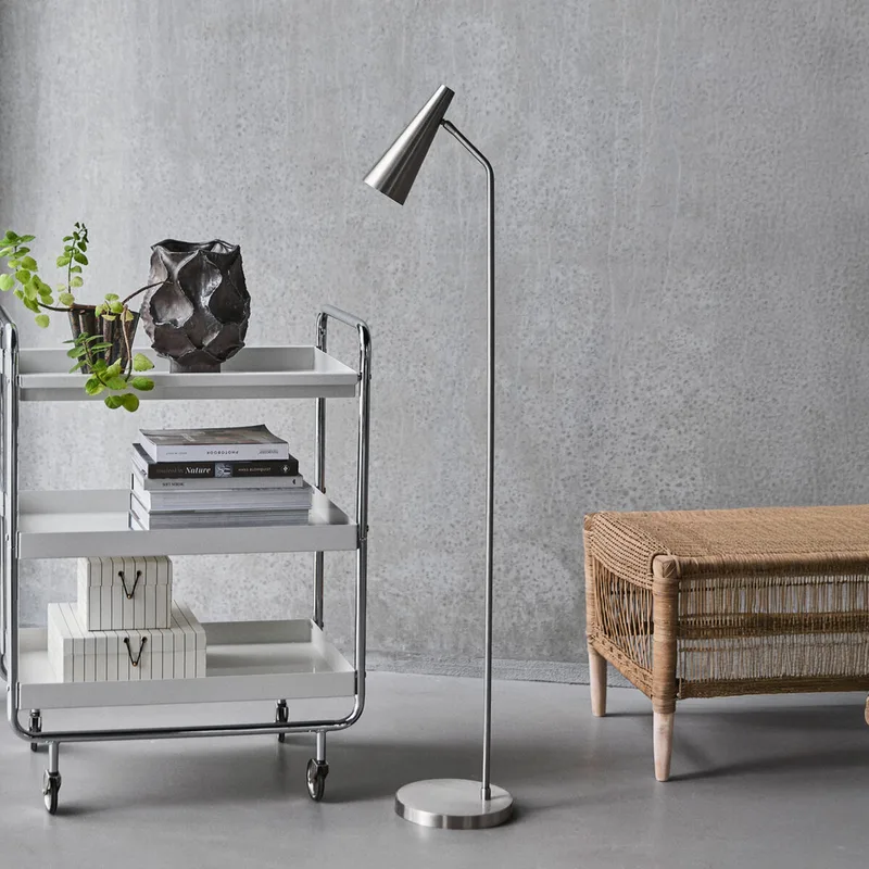 Precise vloerlamp, zilver, hoogte 124 cm, E14 - House Doctor - Woonkamer - Designer - Metaal - 1 lamp by House Doctor – product photo