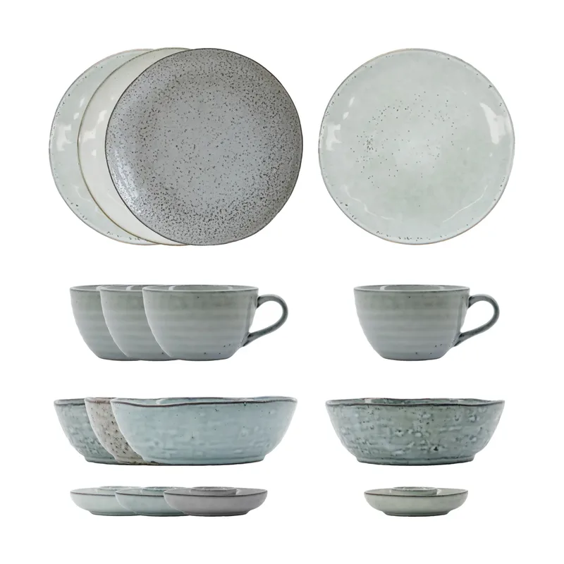 Rustic Brunchset 16-teilig Grau-blau van House Doctor – productfoto