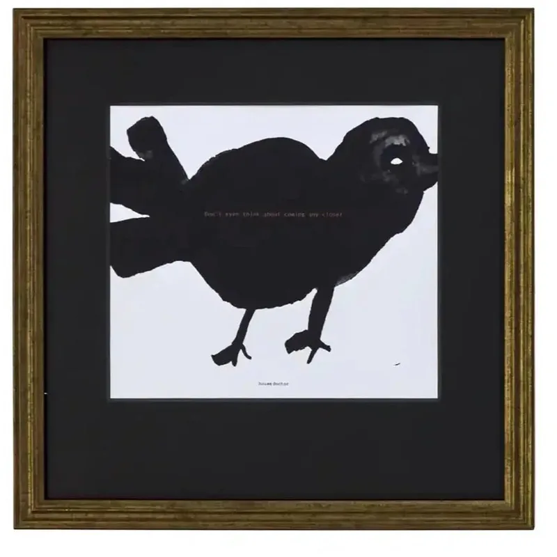 Schilderij Bird zwart 40x40 cm by House Doctor in [gid://shopify/Metaobject/303110226255,gid://shopify/Metaobject/320167379279] – product photo