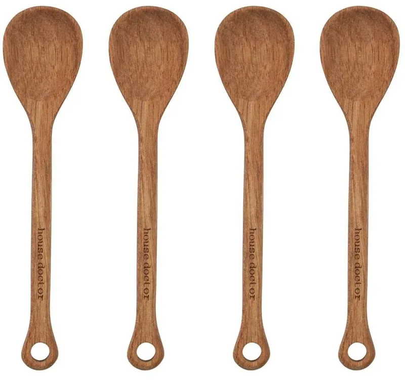 Serveerlepels Aya hout - 4 stuks van House Doctor in [gid://shopify/Metaobject/307221758287] – productfoto