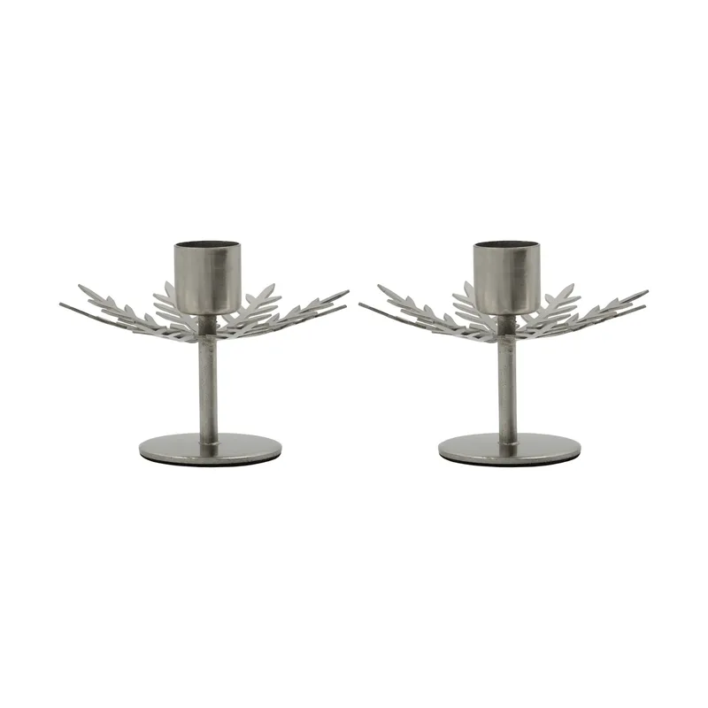 Snowflake Kerzenhalter 2er Pack Silver finish by House Doctor – product photo