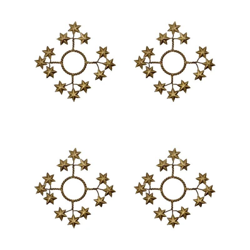Star Kerzenmanschette 4er Pack Goldfarben by House Doctor – product photo