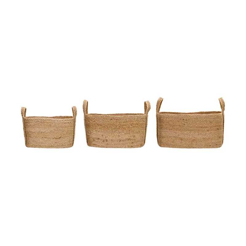 Stella Aufbewahrungskorb niedrig 3-teilig Natur by House Doctor – product photo