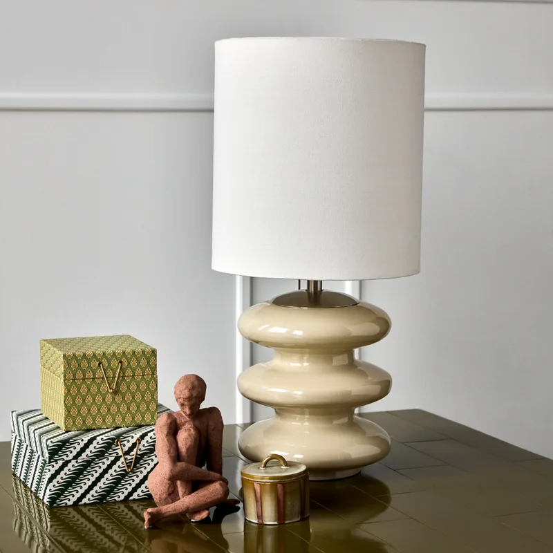Step L tafellamp zandkleurig katoen glas - House Doctor - Woonkamer - Scandinavisch - Stof - 1 lamp by House Doctor – product photo
