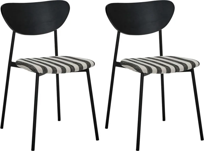 Stoel Must Off White 80cm - 2 stuks by House Doctor in Zwart – product photo