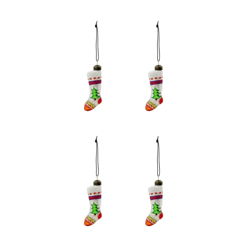 Stok Weihnachtsstrumpf Weihnachtsanhänger 4er Pack Rot, Weiß by House Doctor – product photo