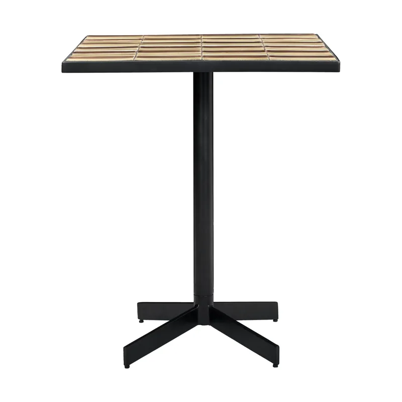 Stripe café Tisch 62x62 cm Dusty rose-beige von House Doctor – Produktfoto