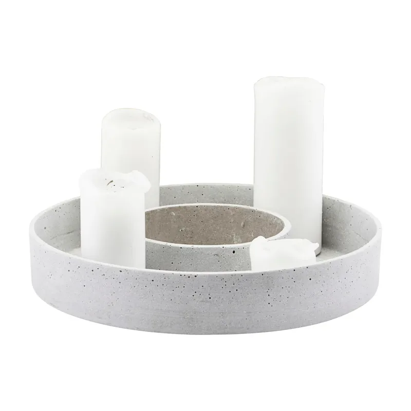 The Ring Advents-Kerzenhalter Beton, für Blockkerzen de House Doctor – photo du produit