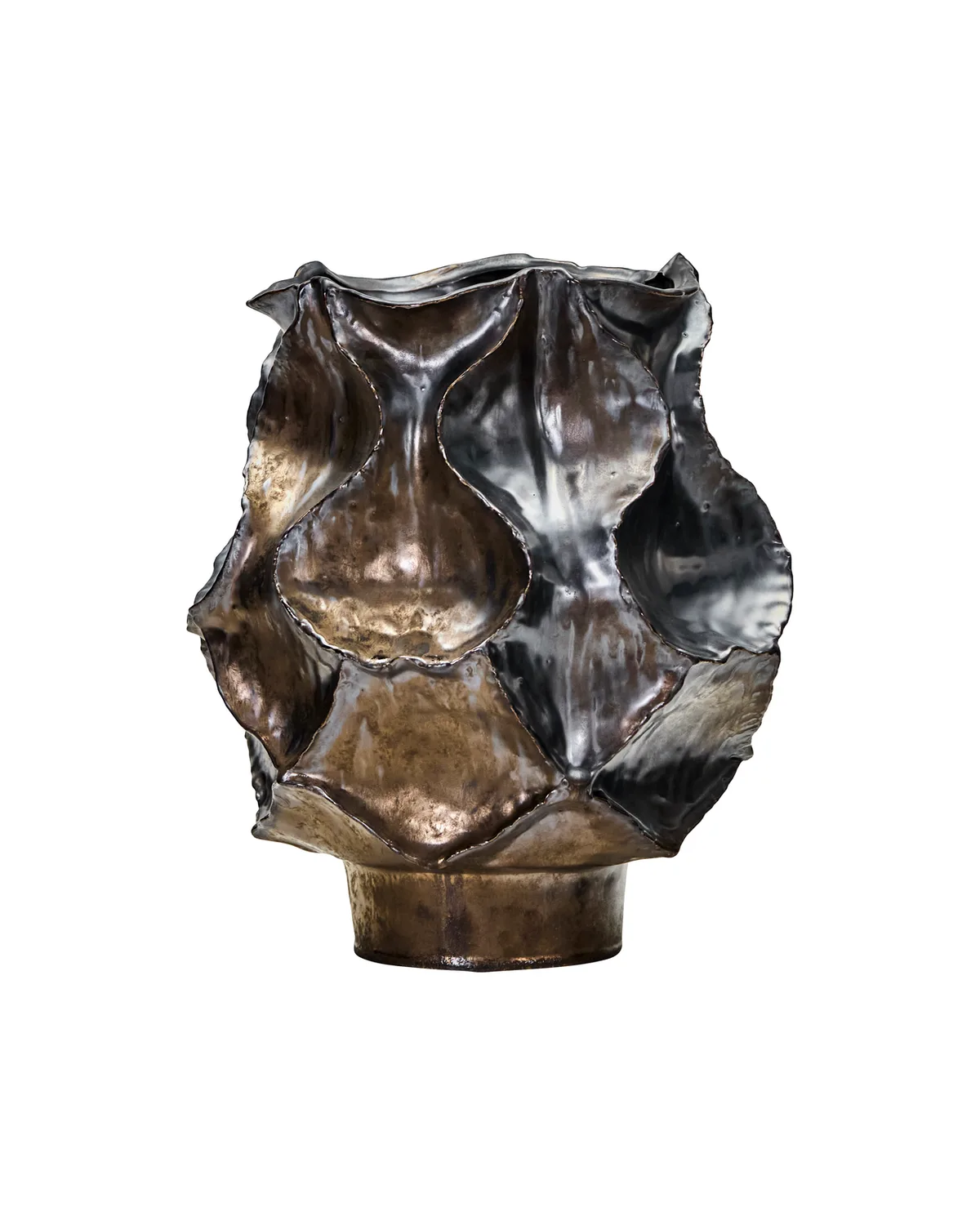 Vase, Waves, Antik metallisk fra House Doctor – produktbillede