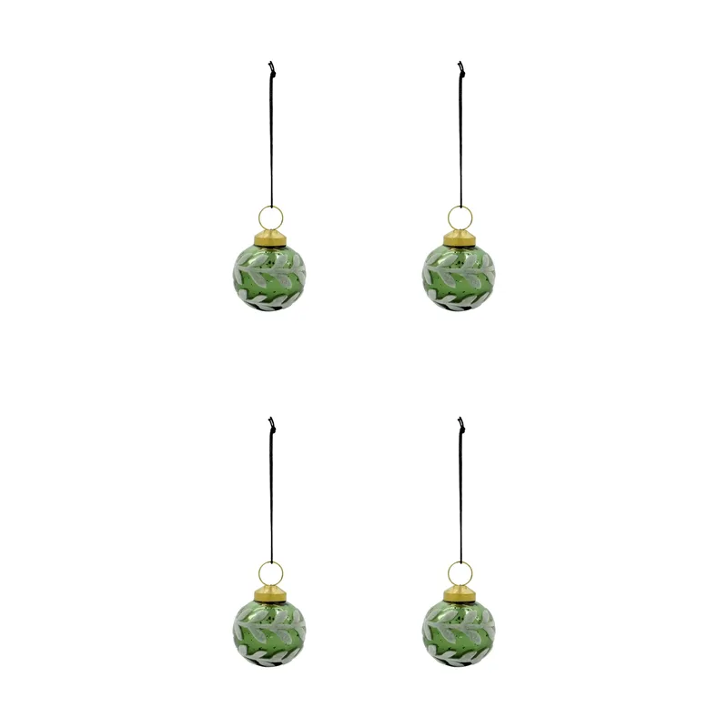 Vellu Christbaumkugeln 4er Pack Grün by House Doctor – product photo