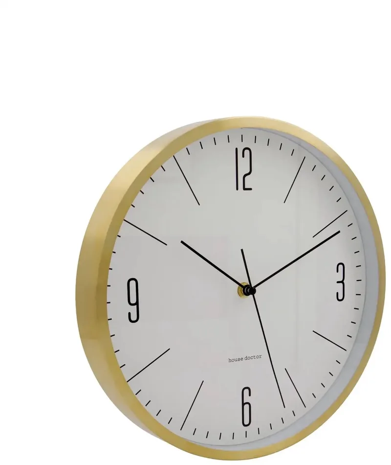 Wandklok Hour goudkleurig 30 cm by House Doctor in [gid://shopify/Metaobject/303390884175] – product photo