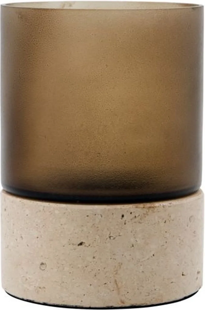 Windlicht Rivo bruin 10cm by House Doctor in [gid://shopify/Metaobject/307221758287] – product photo