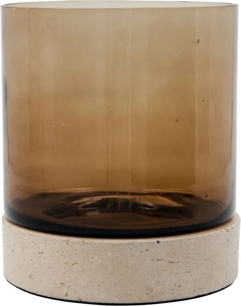 Windlicht Rivo bruin 15cm de House Doctor en [gid://shopify/Metaobject/307221758287] – photo du produit