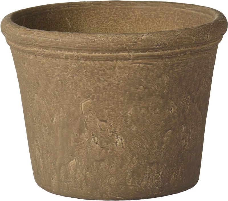 BloemPot Athen grooved edge H15 Ø19,8 by Ib Laursen in Dark Sand – product photo