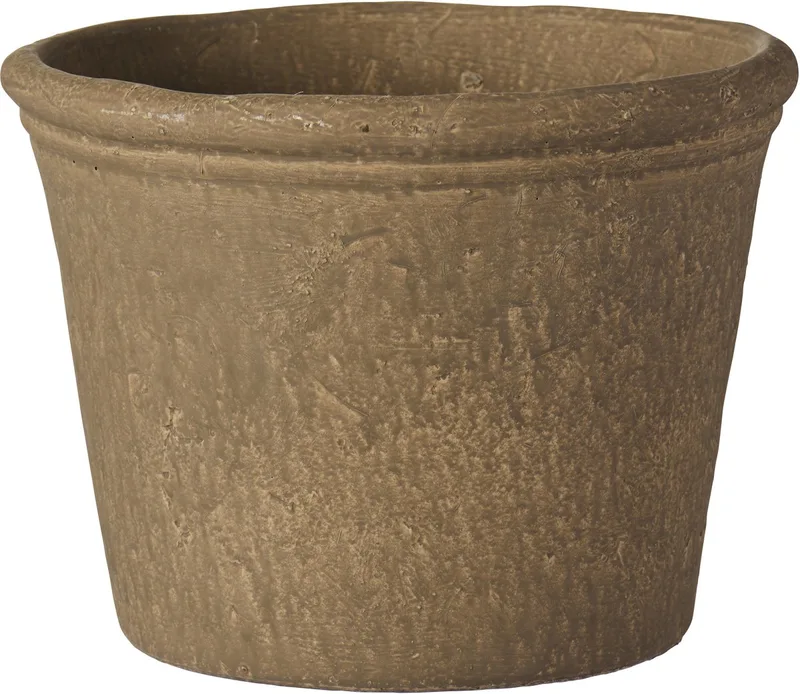BloemPot Athen grooved edge H18 Ø23.5 by Ib Laursen in Dark Sand – product photo