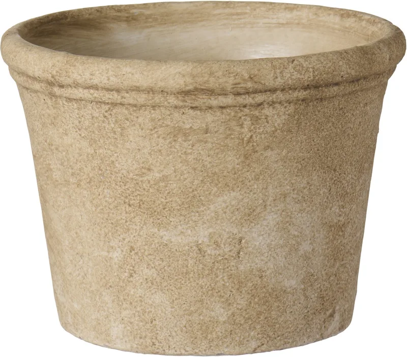 BloemPot Athen grooved edge H18 Ø23.5 by Ib Laursen in Light Sand – product photo