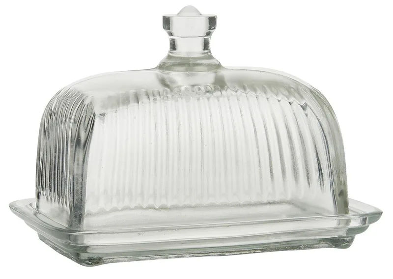 Butterdose Glasglocke mit Rillen by Ib Laursen – product photo