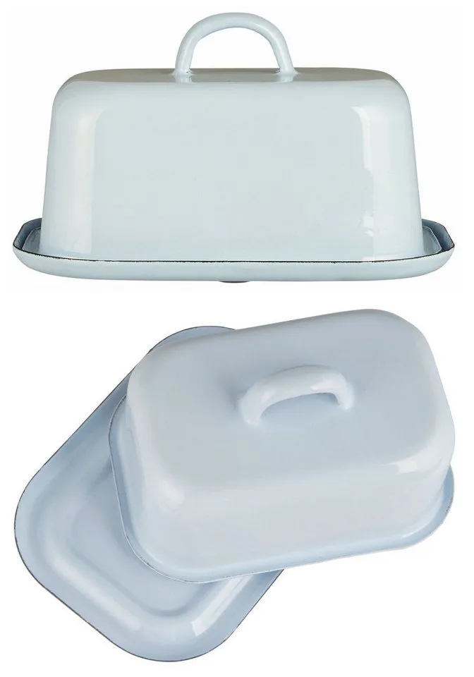 Butterdose Ib Laursen - Butterdose Butterglocke Butterschale Emaille Hellblau von Ib Laursen in Blau – Produktfoto