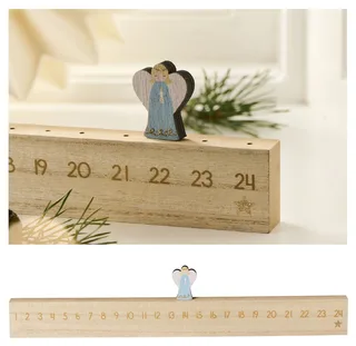 Christbaumschmuck Ib Laursen - Adventskalender Weihnachtskalender Engel L50cm Holz van Ib Laursen – productfoto 1 van 4