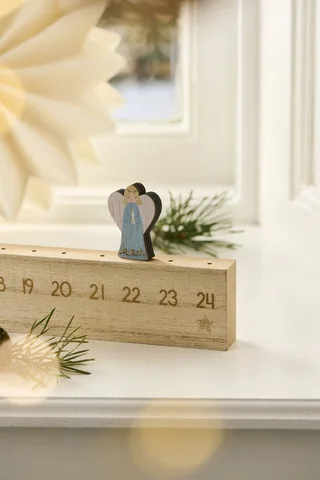 Christbaumschmuck Ib Laursen - Adventskalender Weihnachtskalender Engel L50cm Holz van Ib Laursen – productfoto 2 van 4