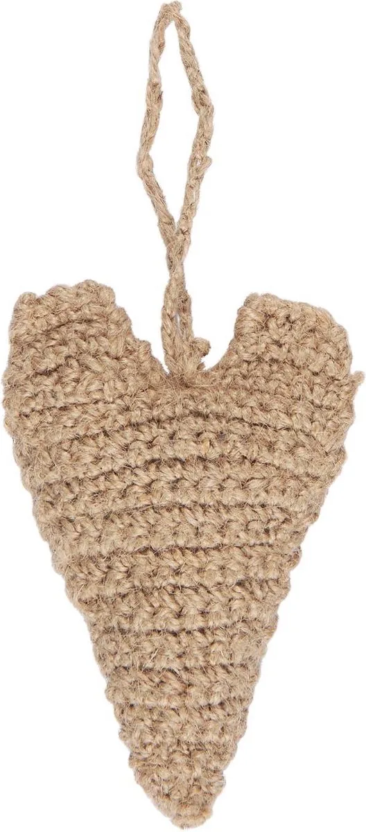 Crochet Jute Hart - Hanger - Handgemaakt - 12,5 cm - S van Ib Laursen in Naturel – productfoto
