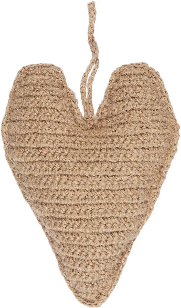 Crochet Jute Hart - Hanger - Handgemaakt - 19 cm - L by Ib Laursen in Naturel – product photo