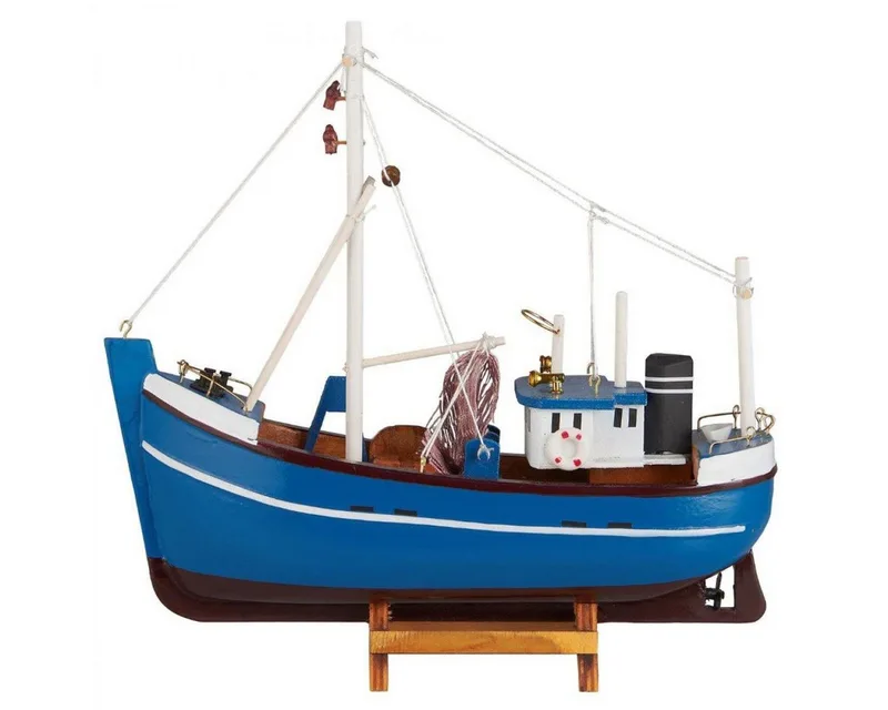 Dekofigur Ib Laursen Kutter Schiff Blau (23,5x6,7x23cm) by Ib Laursen – product photo