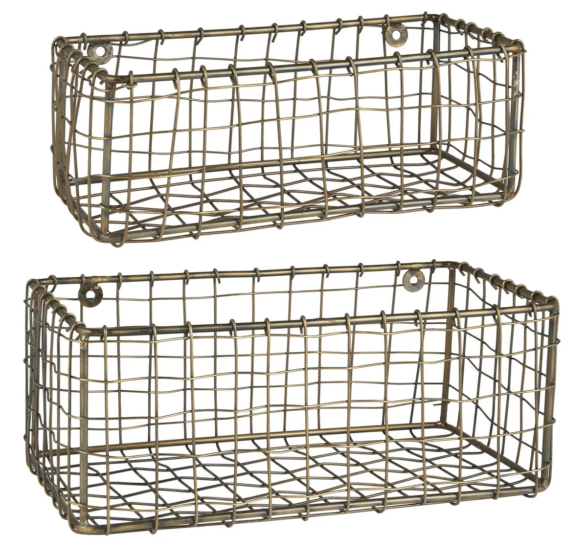 Dekokorb Ib Laursen - 2er Set Wandkorb Hängekorb Korb Metall de Ib Laursen en Or – photo du produit