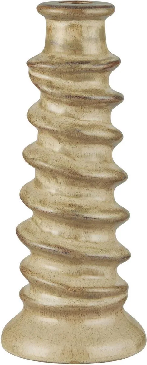 Gedraaide Kandelaar van Stoneware - Milan - 13809-14 van Ib Laursen in Lichtbruin – productfoto