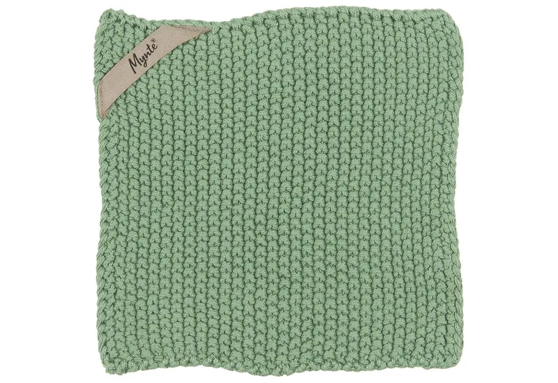 Geschirrtuch Ib Laursen - 2 Stück Topflappen Mynte Strick Baumwolle Wasabi van Ib Laursen in Grün – productfoto