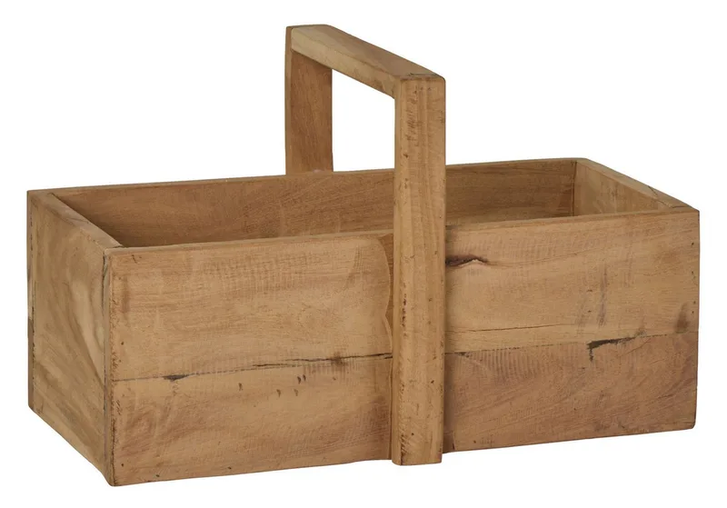 Holzkiste Ib Laursen - Kiste Holzkiste mit Henkel Unika 20x25x40cm Alt Holz fra Ib Laursen i Braun – produktbillede