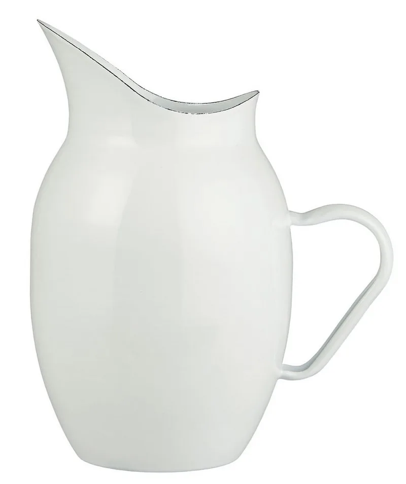 Kanne Ib Laursen - Kanne Krug Vase Emaille 2,5 Liter Vintage Landhaus by Ib Laursen in Weiß – product photo