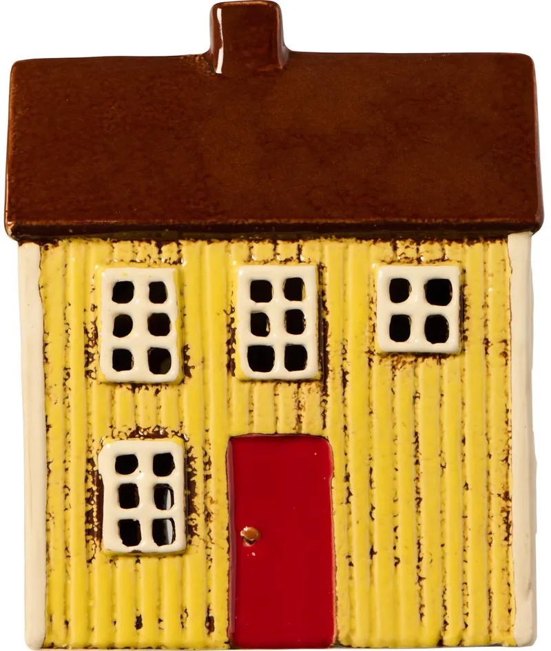 Keramieken Huisje - Visby - Chalet - Waxinelichthouder van Ib Laursen in Geel – productfoto