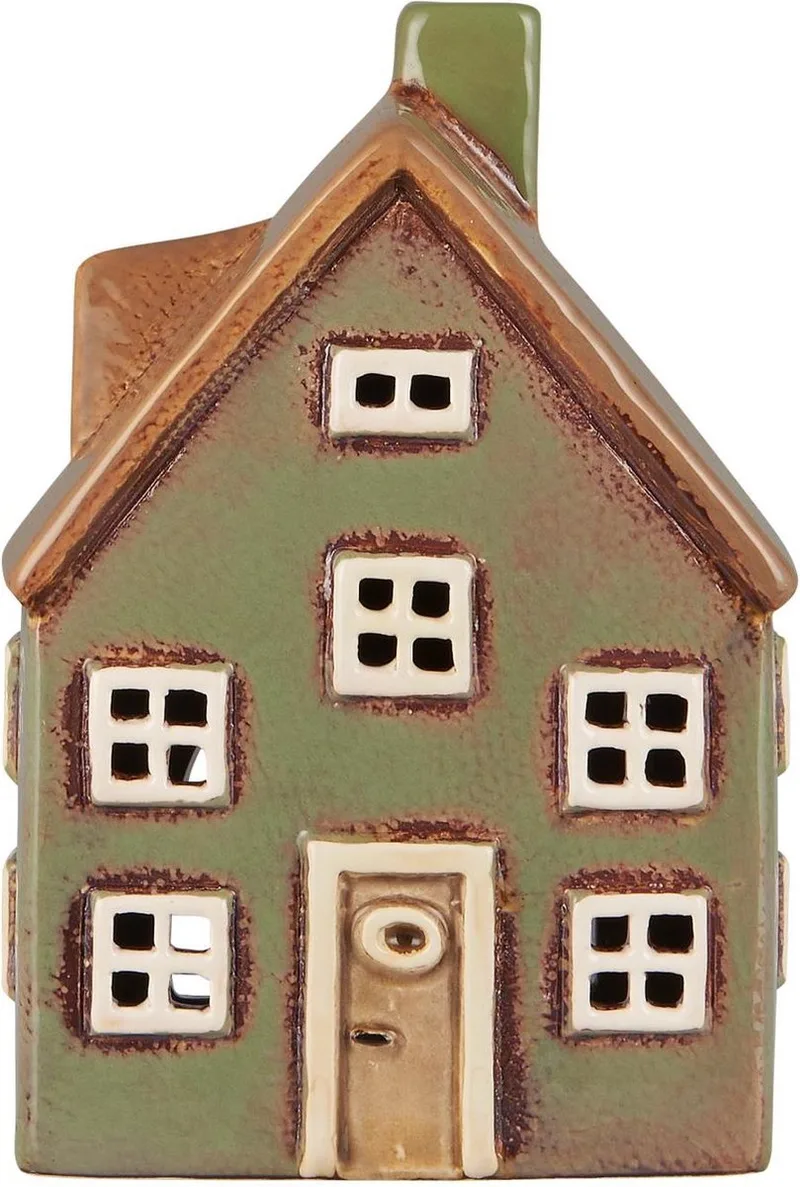 Keramieken huisje - waxinelichthouder by Ib Laursen in Groen – product photo