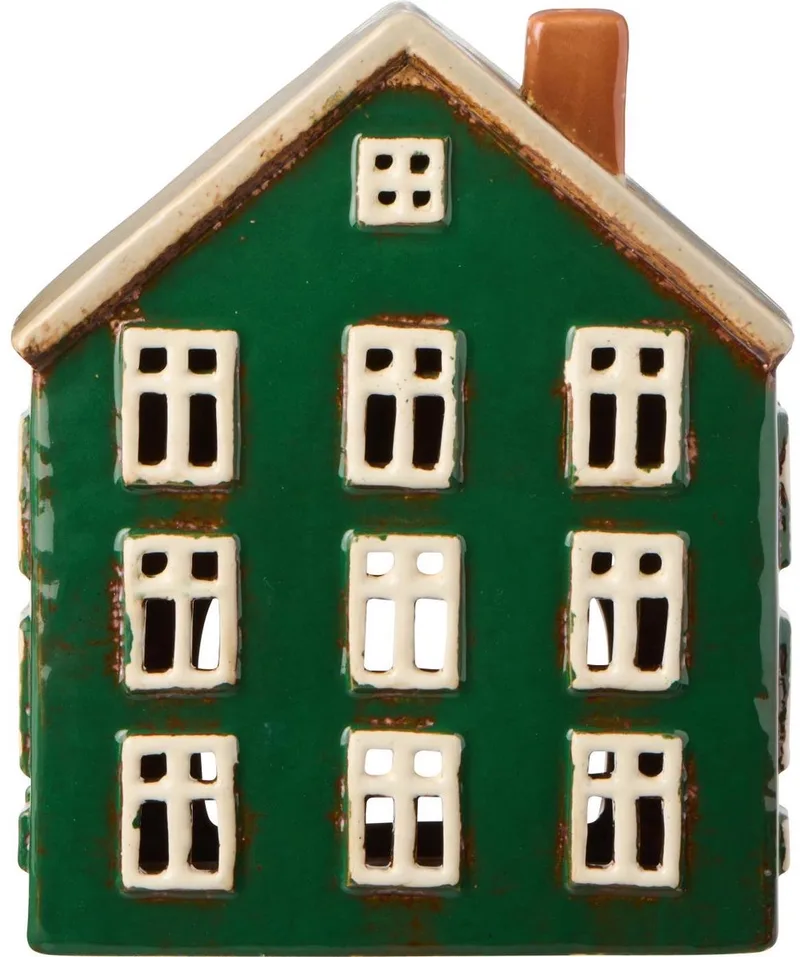 Keramieken huisje - waxinelichthouder by Ib Laursen in Groen – product photo