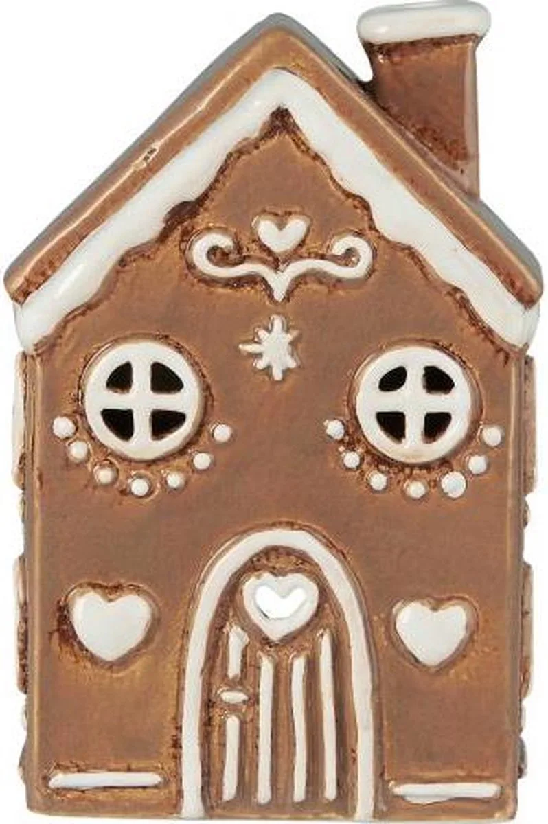 keramieken huisje - waxinelichthouder - kersthuisje de Ib Laursen en Bruin – photo du produit